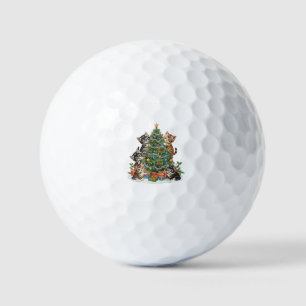 Vintage Retro 90's Cat Christmas Tree Pet Lover Pa Golf Balls