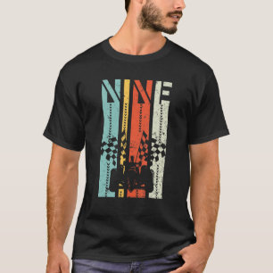 Vintage Retro 9 Year Old Race Car Birthday Boy Rac T-Shirt