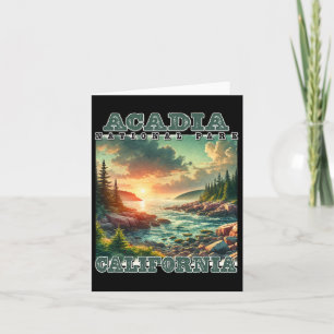 Vintage Retro Acadia National Camping Vacation Nat Card