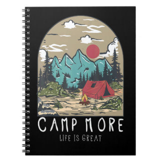 Vintage Retro Adventure Life is Great Camp More Hi Notebook