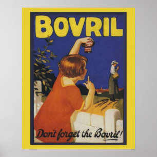 Vintage retro advertising, Bovril Poster
