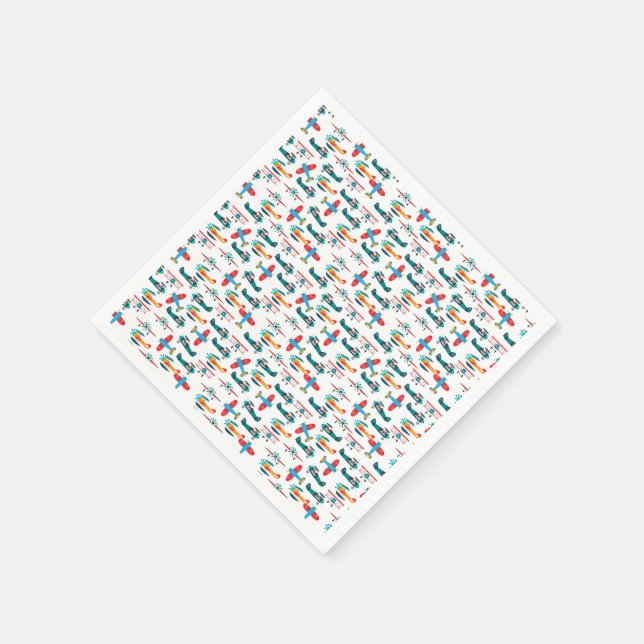 vintage retro aeroplane pattern napkin (Corner)