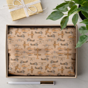 vintage retro aeroplane pattern tissue paper
