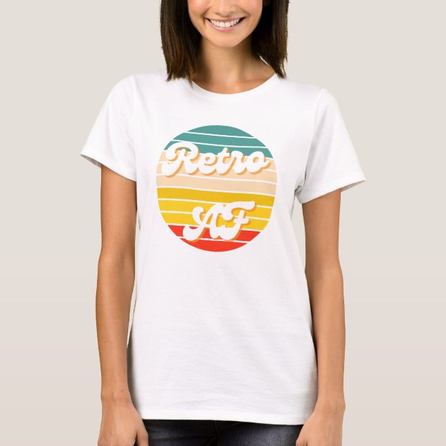 Vintage "Retro AF" Funny Shirt Rainbow (Front)