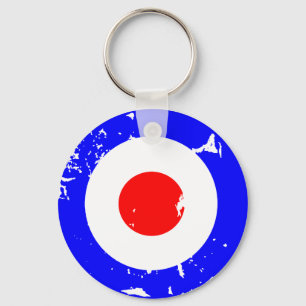 Vintage Retro Aged Mod Target Key Ring