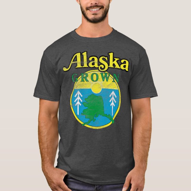 Vintage Retro Alaska Grown T-Shirt (Front)