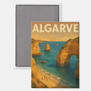 Vintage Retro Algarve Portugal Travel Magnet