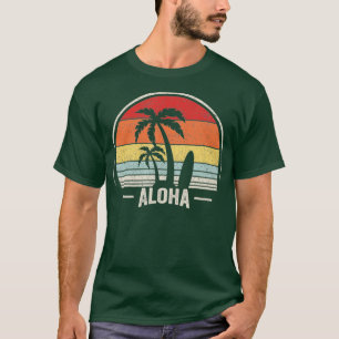 Vintage Retro Aloha Hawaii Hawaiian Island Palm Be T-Shirt