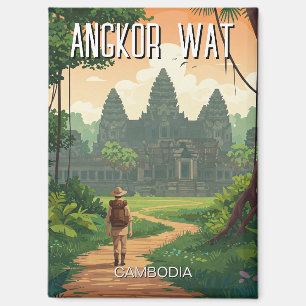 Vintage Retro Angkor Wat Cambodia Magnet