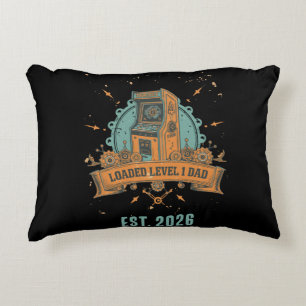 Vintage Retro Arcade Level 1 Dad Custom Year Gift Decorative Cushion