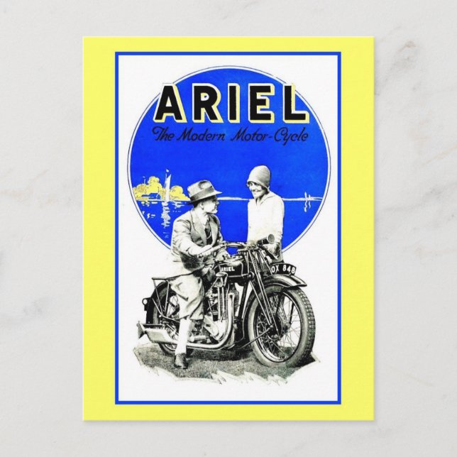 Vintage retro Ariel motorcycles ad Postcard (Front)