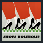 Vintage Retro Art Deco Women Shoes Pumps Custom Poster<br><div class="desc">Tres Chic Ladies in Red Pants Black Shoes Pumps Art Nouveau Design Designer Women Fashion Boutique Custom Text Wall Art. Make it uniquely YOURS! To change the text, use the personalise option. For more extensive text changes such as changes to the font, font colour, or text layout, choose the customise...</div>