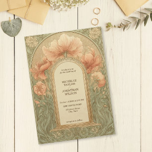 Vintage Retro Art Nouveau Botanical Garden Frame  Invitation