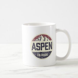 Vintage Retro Aspen Colorado Mountain Circle Skiin Coffee Mug