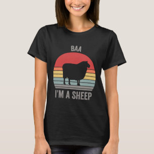 Vintage Retro Baa I'm A Sheep Costume Lamb Farmer T-Shirt