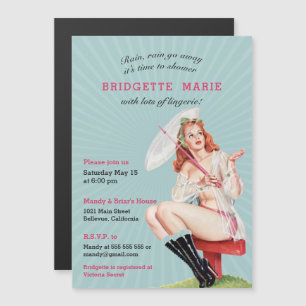 Vintage Retro Bachelorette Lingerie Party Magnetic Invitation