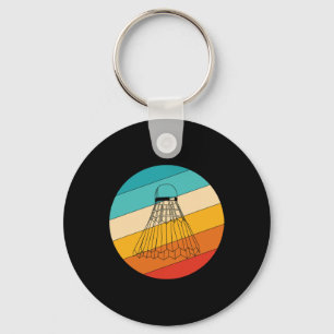 Vintage Retro Badminton Shuttle Player 1 Key Ring