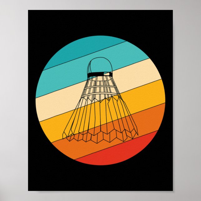 Vintage Retro Badminton Shuttle Player 1  Poster (Front)