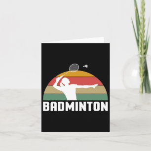 Vintage Retro Badminton Shuttle Player Card