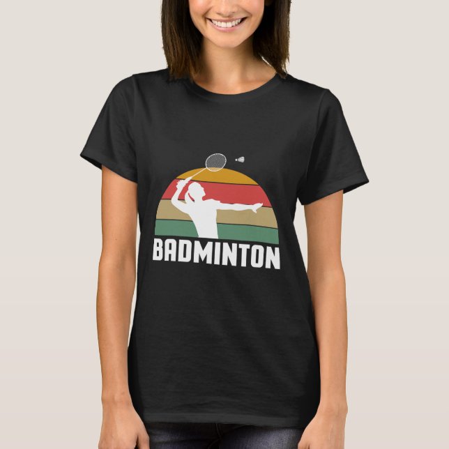 Vintage Retro Badminton Shuttle Player  T-Shirt (Front)