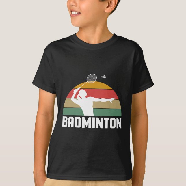 Vintage Retro Badminton Shuttle Player  T-Shirt (Front)