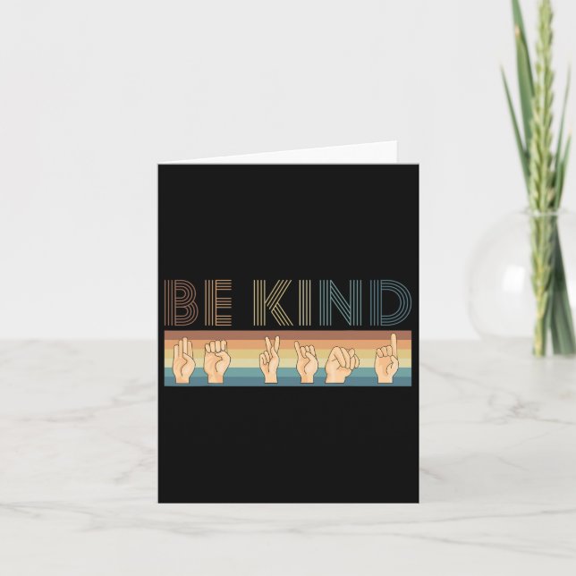 Vintage Retro Be Kind Deaf  Card (Front)