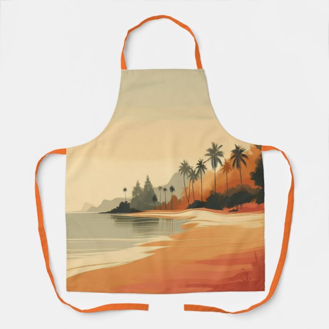 Vintage/retro beach/tropical  apron (Front)