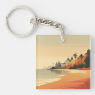 Vintage/retro beach/tropical  key ring