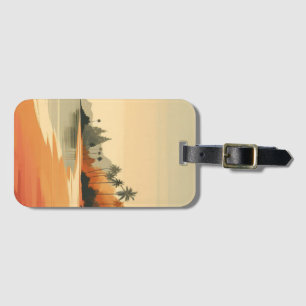 Vintage/retro beach/tropical  luggage tag