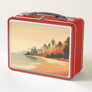 Vintage/retro beach/tropical  metal lunch box