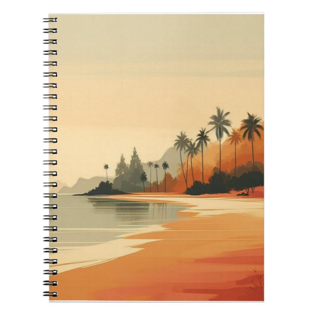 Vintage/retro beach/tropical  notebook (Front)
