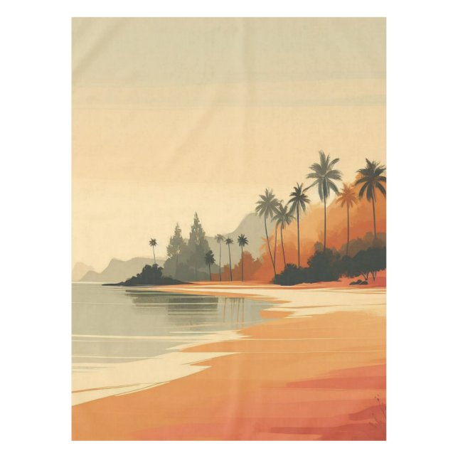 Vintage/retro beach/tropical  tablecloth (Front)