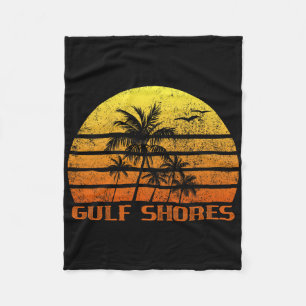 Vintage Retro Beach Vacation Gulf Shores Alabama S Fleece Blanket
