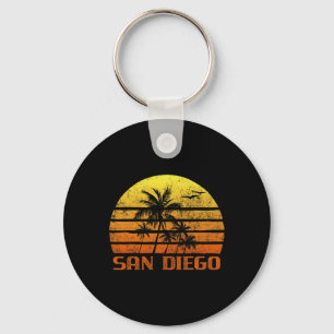 Vintage Retro Beach Vacation San Diego California Key Ring