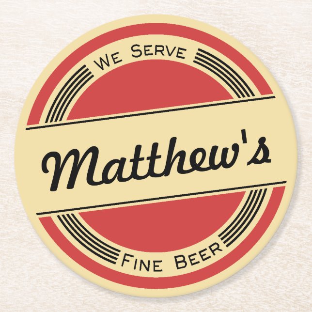 Vintage Retro Beer Coaster (Front)