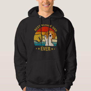 Vintage Retro Best Beagle Dog Dad Ever Silhouette Hoodie