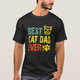 Vintage Retro Best Cat Dad Ever Cat Daddy Father T-Shirt