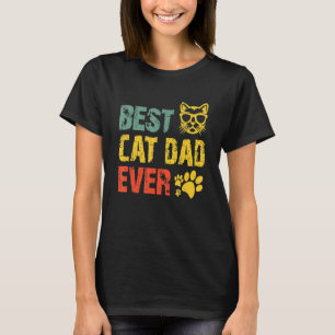 Vintage Retro Best Cat Dad Ever Father's Day T-Shirt