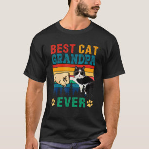 Vintage Retro Best Cat Grandpa Ever Funny Cat Sung T-Shirt