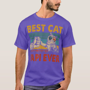Vintage Retro Best Cat Papi Ever Funny Dad Cat Lov T-Shirt