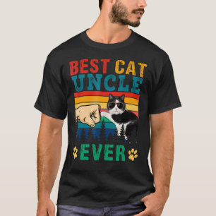 Vintage Retro Best Cat Uncle Ever Funny Cat Sungla T-Shirt