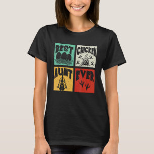 Vintage Retro Best Chicken Aunt Ever Farmer Famil T-Shirt