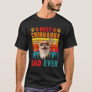 Vintage Retro Best Chihuahua Dad Ever Cute Dog Sun T-Shirt