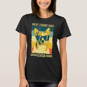 Vintage Retro Best Corgi Dad Ever Father's Day Dog T-Shirt