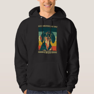 Vintage Retro Best Dachshund Dad Ever Father's Day Hoodie