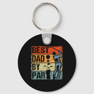 Vintage Retro Best Dad By Par Daddy Father's Day G Key Ring