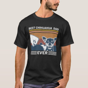 Vintage Retro Best Dad Ever Chihuahua Dad T-Shirt