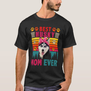 Vintage Retro Best Husky Mum Ever Cute Dog Headban T-Shirt