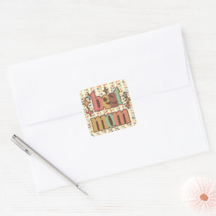 Vintage Retro Best Mum Square Sticker