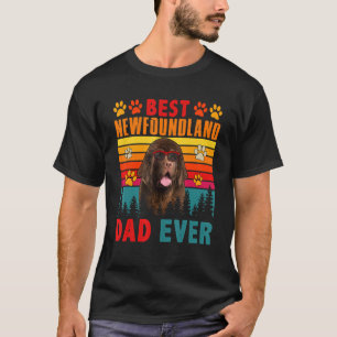 Vintage Retro Best Newfoundland Dad Ever Cute Dog  T-Shirt